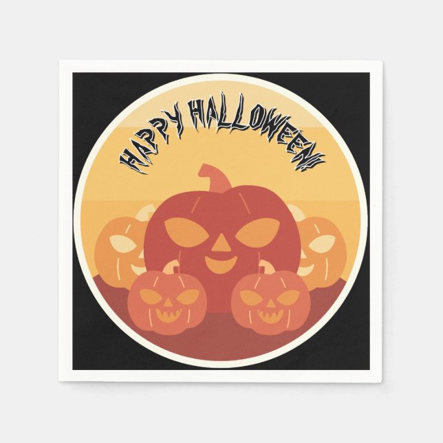 Servilleta De Papel Happy Halloween! Pumpkins Paper Napkin (Anverso)