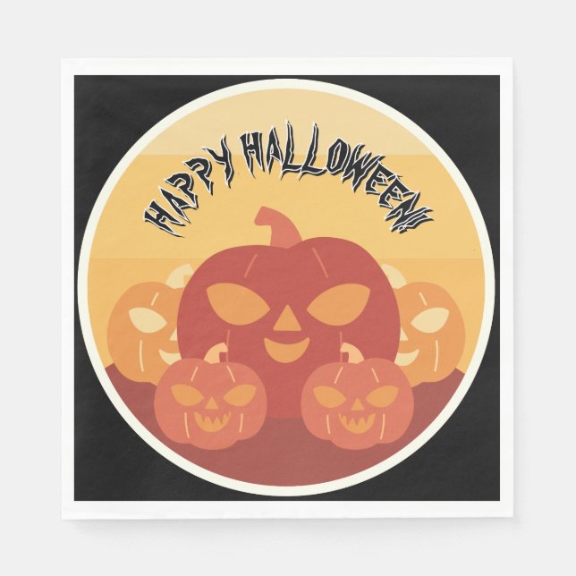 Servilleta De Papel Happy Halloween! Pumpkins Paper Napkin (Anverso)