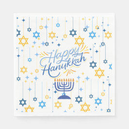 Servilleta De Papel Happy Hanukkah Blue And Gold