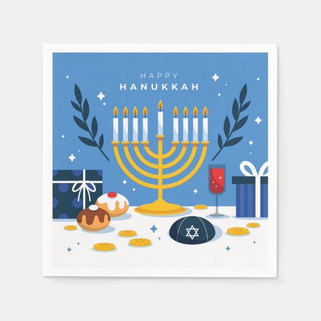 Servilleta De Papel Happy Hanukkah Napkins (Anverso)