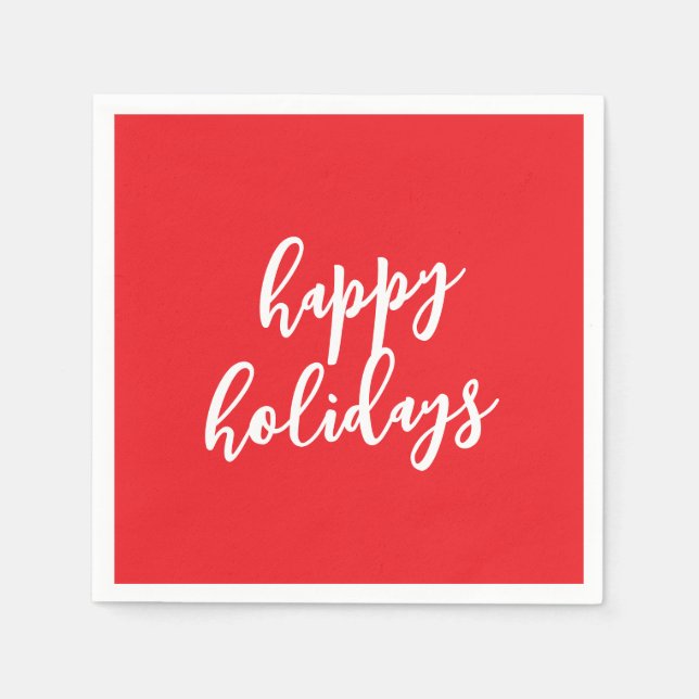 Servilleta De Papel Happy Holidays Christmas New Year Season Message (Anverso)