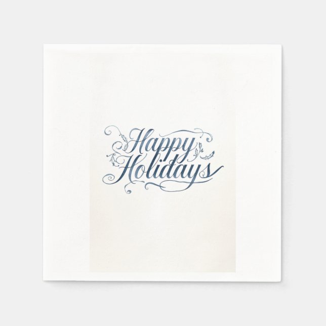 Servilleta De Papel Happy Holidays Merry Christmas Family New Year (Anverso)