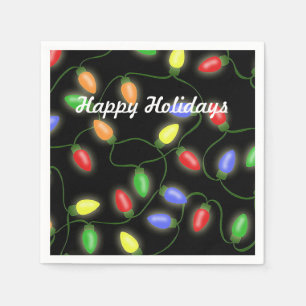 Servilleta De Papel Happy Holidays Navidades String Lights