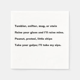 Servilleta De Papel Happy Hour Poem cocktail napkin