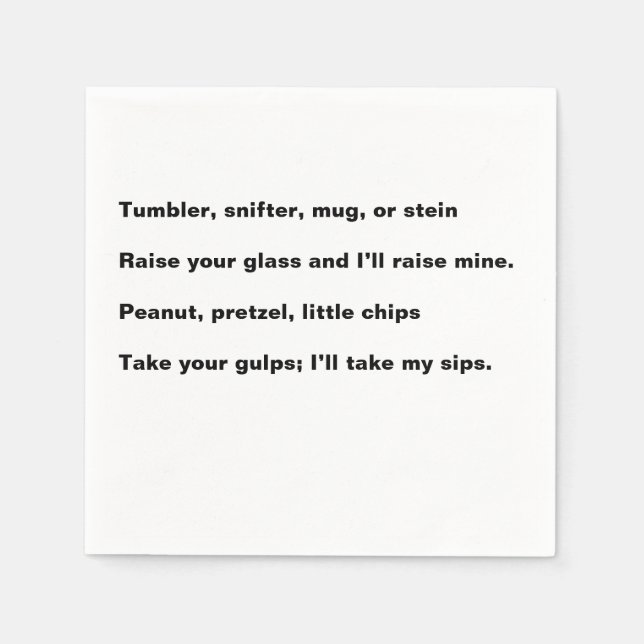 Servilleta De Papel Happy Hour Poem cocktail napkin (Anverso)