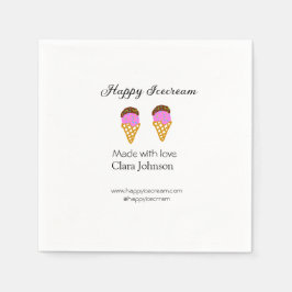Servilleta De Papel Happy Icecream add name website social media