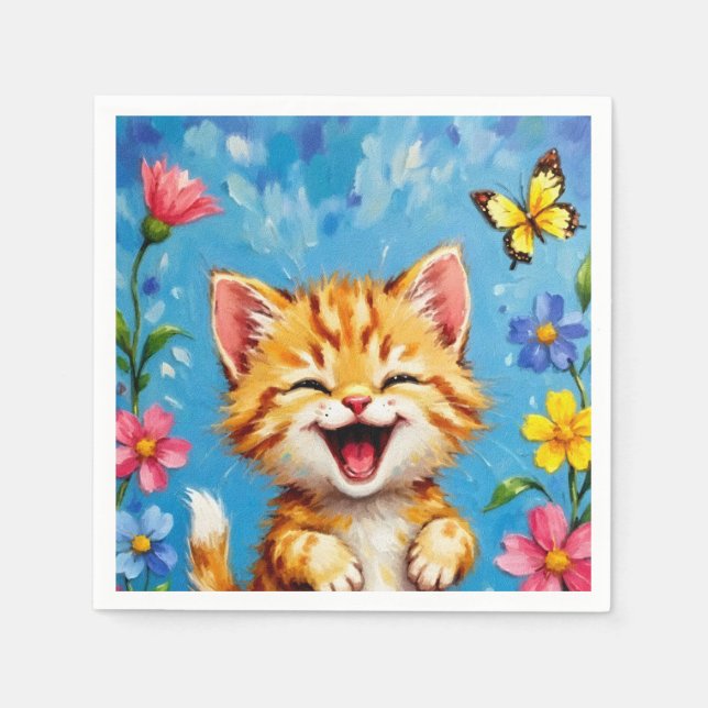 Servilleta De Papel Happy Kitty Garden (Anverso)