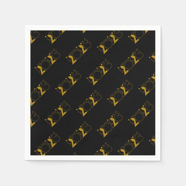 Servilleta De Papel Happy New Year 2026 gold (Anverso)