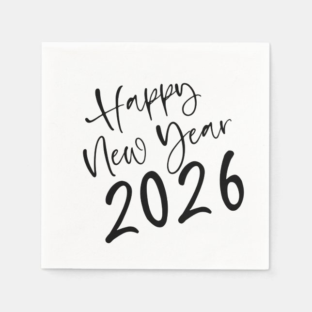 Servilleta De Papel Happy New Year 2026 Script  (Anverso)