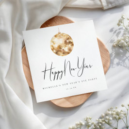 Servilleta De Papel Happy New Year Gold Disco Ball