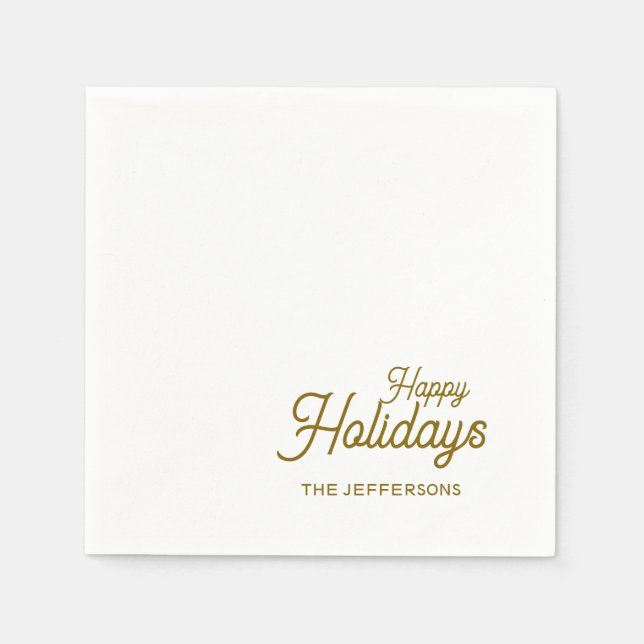 Servilleta De Papel Happy New Year Merry Christmas Seasonal Family (Anverso)