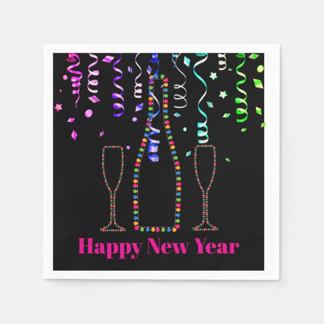 Servilleta De Papel Happy New Year Paper Party Napkins (Anverso)
