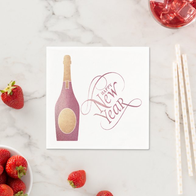 Servilleta De Papel Happy New Year Party Sparkle Paper Napkin (In situ)