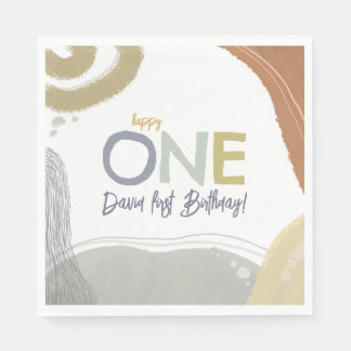 Servilleta De Papel Happy One First Birday boy Paper Napkin