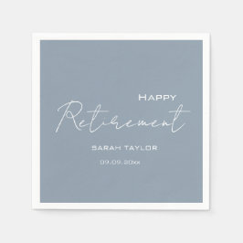 Servilleta De Papel Happy Retirement Modern Dusty Blue Personalized