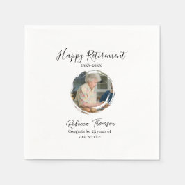 Servilleta De Papel Happy retirement year name circle photo retired