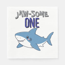 Servilleta De Papel Happy Shark Jaw-some One 1st birthday