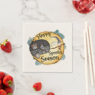 Servilleta De Papel Happy Spookong Season Witch Camper Van
