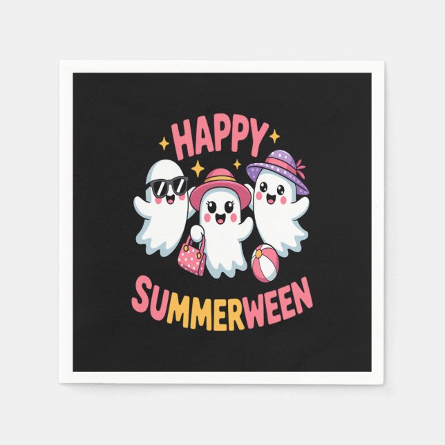Servilleta De Papel Happy Summerween Summer Halloween Funny (Anverso)