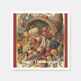 Servilleta De Papel Happy Thanksgiving Cornucopia Napkins