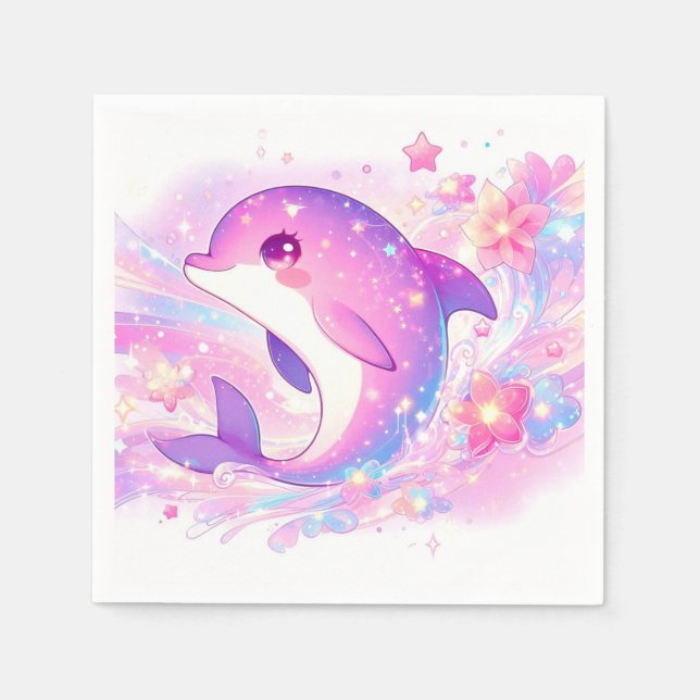 Servilleta De Papel Happy Under Sea Dolphin Baby Shower (Anverso)