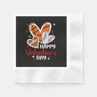 Servilleta De Papel Happy Valentine Baseball Football Basketball Heart