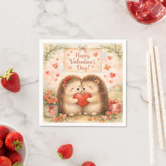 Servilleta De Papel Happy Valentine’s Day Hedgehog Love Illustration