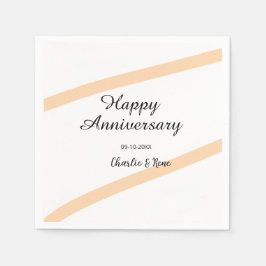 Servilleta De Papel Happy wedding anniversary orange pastel lines name