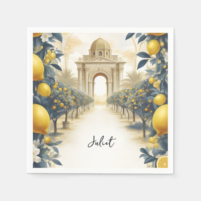 Servilleta De Papel Harch Food Fun Fruit Lime Lemon Bridal Ducha (Anverso)