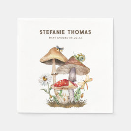 Servilleta De Papel Harina de hongos Baby Shower Napkins | Woodland