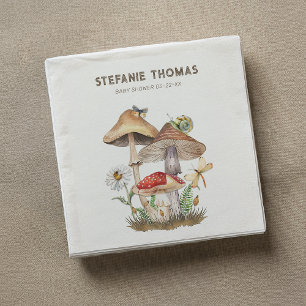 Servilleta De Papel Harina de hongos Baby Shower Napkins   Woodland