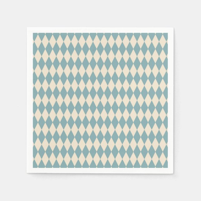 Servilleta De Papel Harlequin azul vintage (Anverso)