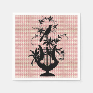 Servilleta De Papel Harlequin Harp Bird Silhouette Cocktail Napkins
