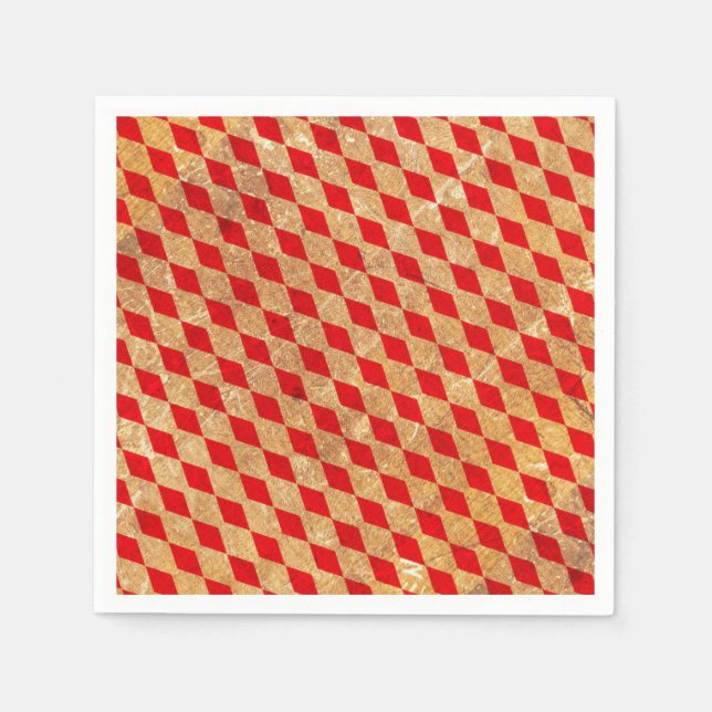 Servilleta De Papel Harlequin Red Vintage (Anverso)