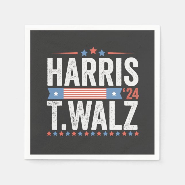 Servilleta De Papel Harris Walz 2024 Elecciones Kamala Tim Waltz (Anverso)