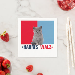 Servilleta De Papel Harris Walz 2024 Obviamente Azul Rojo