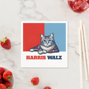 Servilleta De Papel Harris Walz 2024 Obviamente Cat