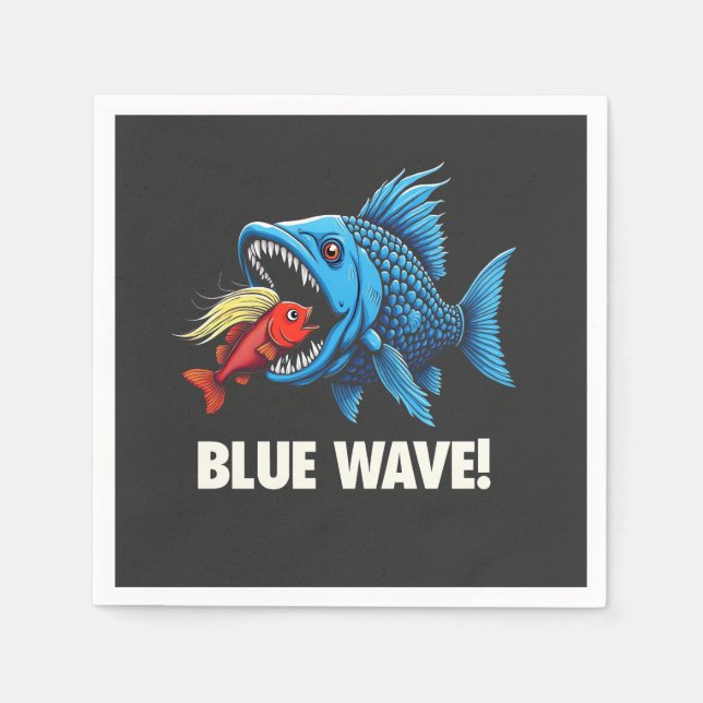 Servilleta De Papel Harris Walz Elección Olas azules Pescado demócrata (Anverso)