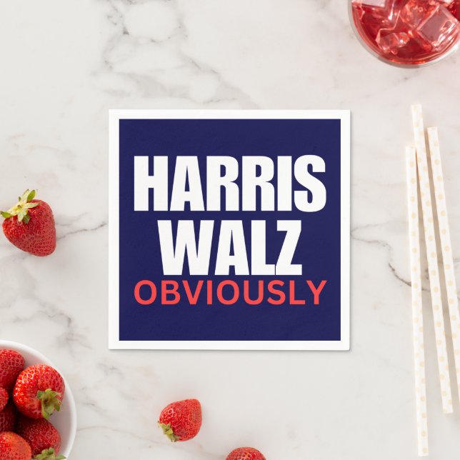 Servilleta De Papel Harris Walz OBVIOUSLY | Harris Walz 2024 Obviament (In situ)