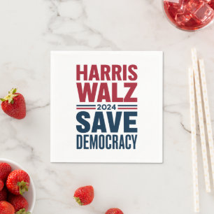 Servilleta De Papel Harris Walz Save Democracy