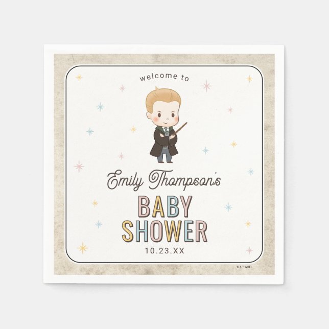 Servilleta De Papel Harry Potter Chibi Draco Malfoy Wizard Baby Shower (Anverso)