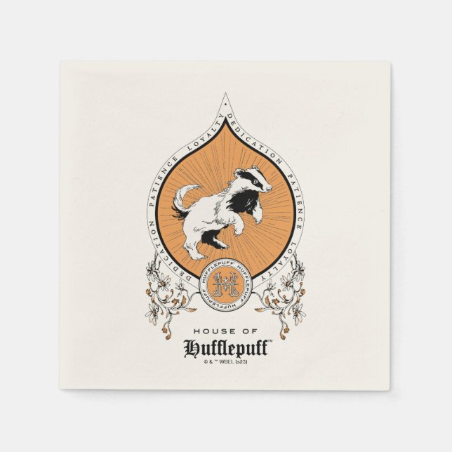 Servilleta De Papel HARRY POTTER™ | Delicate Sketch HUFFLEPUFF™ Crest (Anverso)
