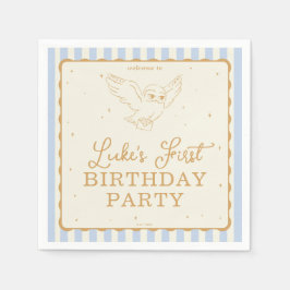 Servilleta De Papel Harry Potter Hedwig Azul Cumpleaños Mágico