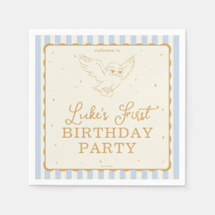 Servilleta De Papel Harry Potter Hedwig Azul Cumpleaños Mágico
