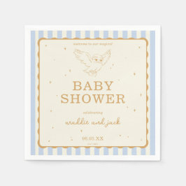 Servilleta De Papel Harry Potter Hedwig Blue Stripe Baby Shower