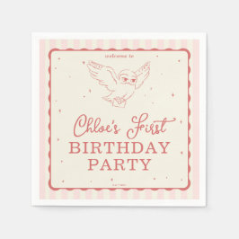 Servilleta De Papel Harry Potter Hedwig Cumpleaños Mágico Rosa