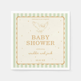 Servilleta De Papel Harry Potter Hedwig Green Stripe Baby Shower