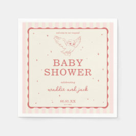 Servilleta De Papel Harry Potter Hedwig Pink Stripe Baby Shower