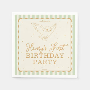 Servilleta De Papel Harry Potter Hedwig Verde Cumpleaños Mágico
