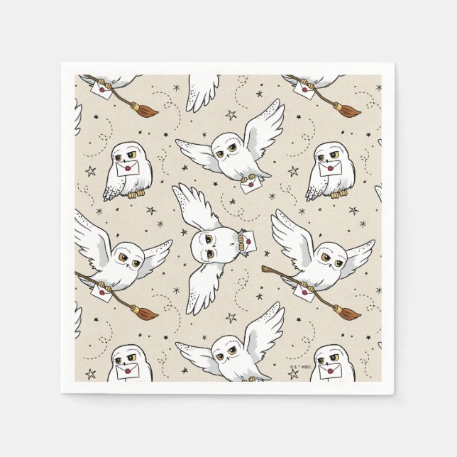 Servilleta De Papel Harry Potter | Patrón de Hedwig - Baby Shower (Anverso)